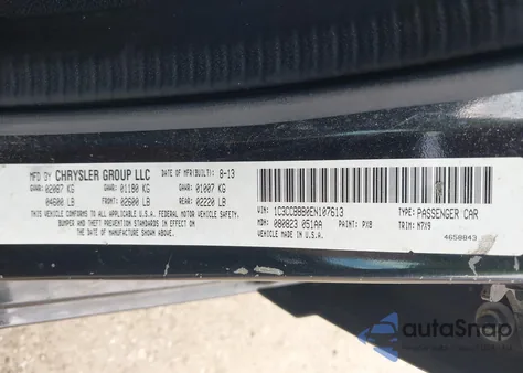 2014 Chrysler 200 Touring из США, поврежденный, VIN 1C3CCBBB0EN107613